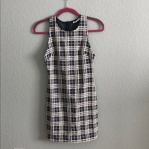 NWT Lush Blue White Checkered Shift Dress Small